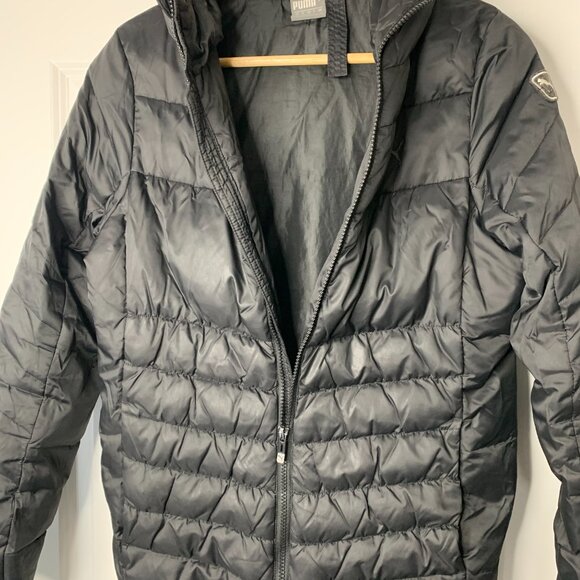 Puma Women’s Black Quilted Hooded Jacket – Size Small – Classic Athletic Style - Picture 6 of 14